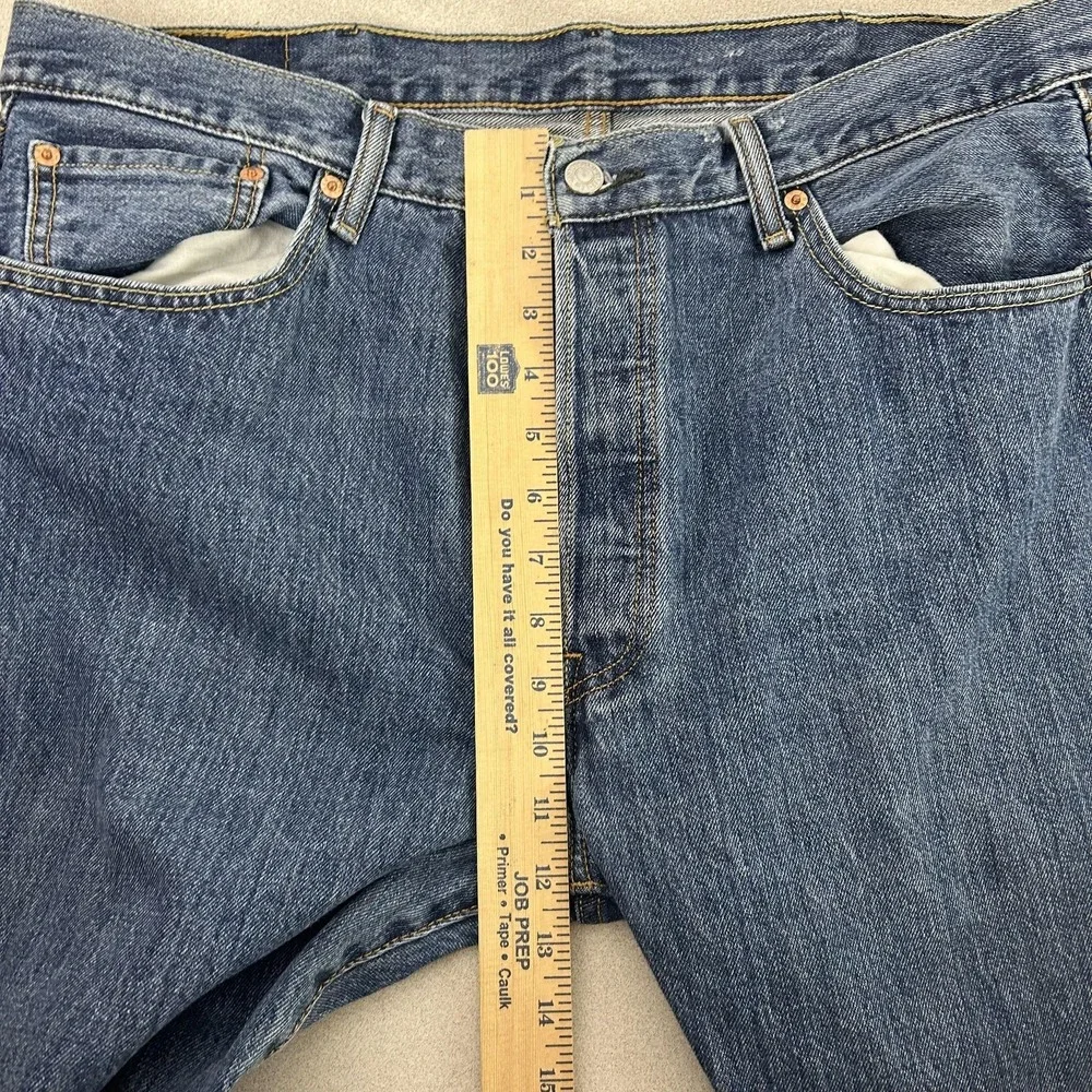 Levis 501 Jeans Mens 38x33‎ (tag 38x34) Blue Button Fly Straight Leg Denim
